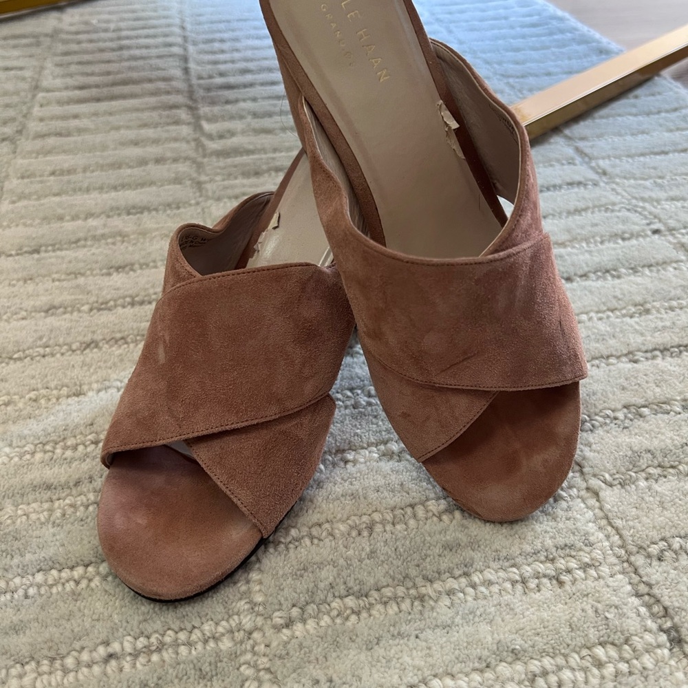 Cole Haan Women's Brown Suede Mules